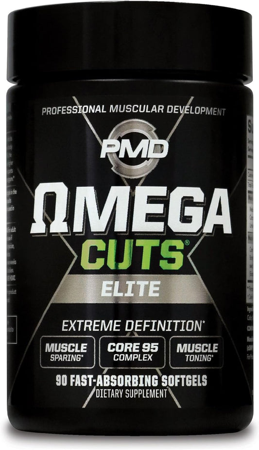Omega Cuts Elite Fat Loss-Muscle Defining Formula with Omega Fatty Acids, MCT's, and CLA - Keto Friendly Stimulant Free Softgels for Muscle Definition and Maintenance