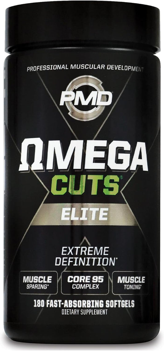 Omega Cuts Elite: Fat Loss & Muscle Defining Formula with Omega Fatty Acids, MCT's, and CLA - Keto Friendly, Stimulant Free for Women and Men - 180 Softgels