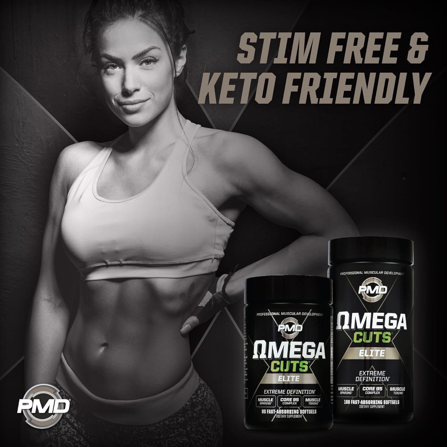 Omega Cuts Elite: Fat Loss & Muscle Defining Formula with Omega Fatty Acids, MCT's, and CLA - Keto Friendly, Stimulant Free for Women and Men - 180 Softgels
