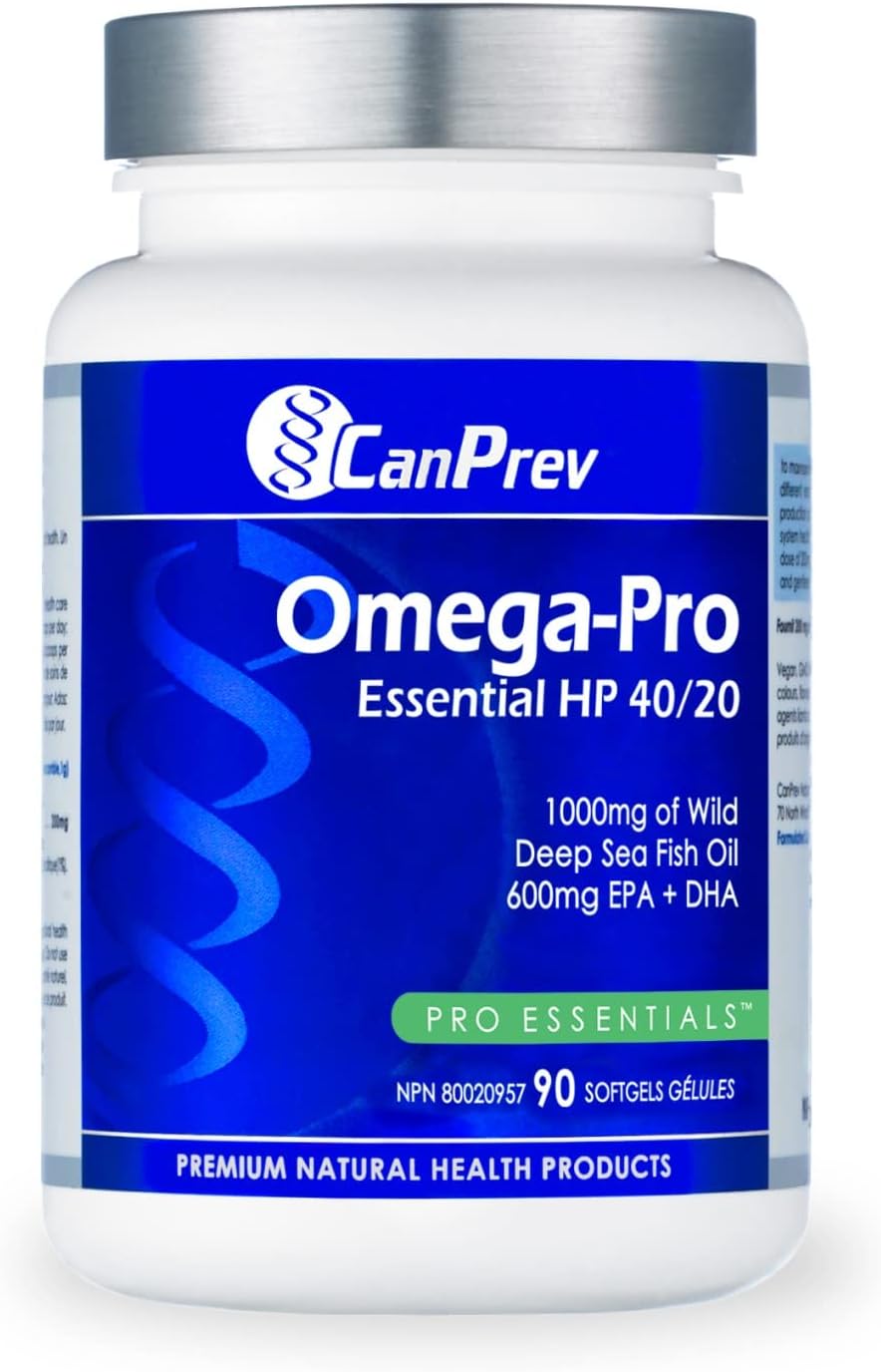 Omega-Pro Essential HP 40/20 Softgels - 90 Count by CanPrev - High Potency Omega-3 Supplement
