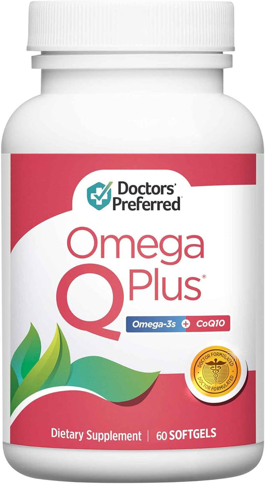 Omega Q Plus: Doctors' Preferred Heart Health Support Supplement - Omega-3, CoQ10, Antioxidants (60 softgels)