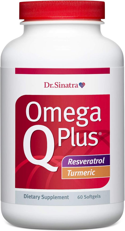 Omega Q Plus Resveratrol and Turmeric by Dr. Sinatra - Powerhouse Omega-3 Supplement with CoQ10 for Heart Health and Inflammation Support