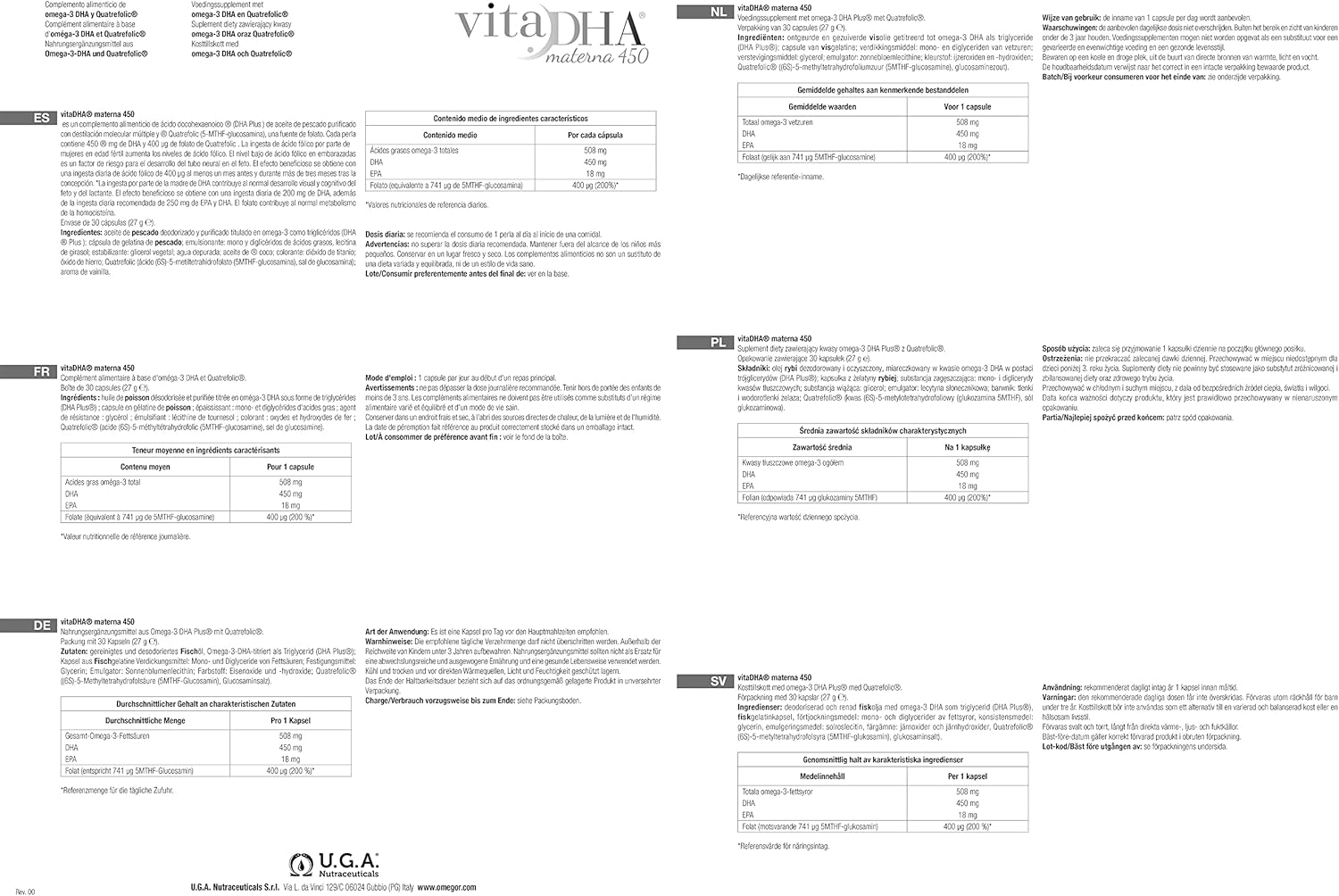 OMEGOR VitaDHA® Materna Softgels - 30ct | 450mg Omega 3 DHA for Pregnancy & Breastfeeding | Quatrefolic® Methylfolate: 3X More Bioavailable Than Folic Acid
