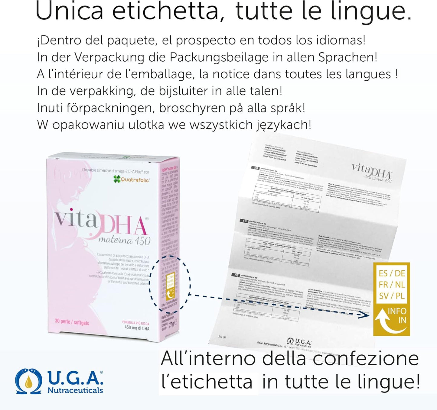 OMEGOR VitaDHA® Materna Softgels - 30ct | 450mg Omega 3 DHA for Pregnancy & Breastfeeding | Quatrefolic® Methylfolate: 3X More Bioavailable Than Folic Acid