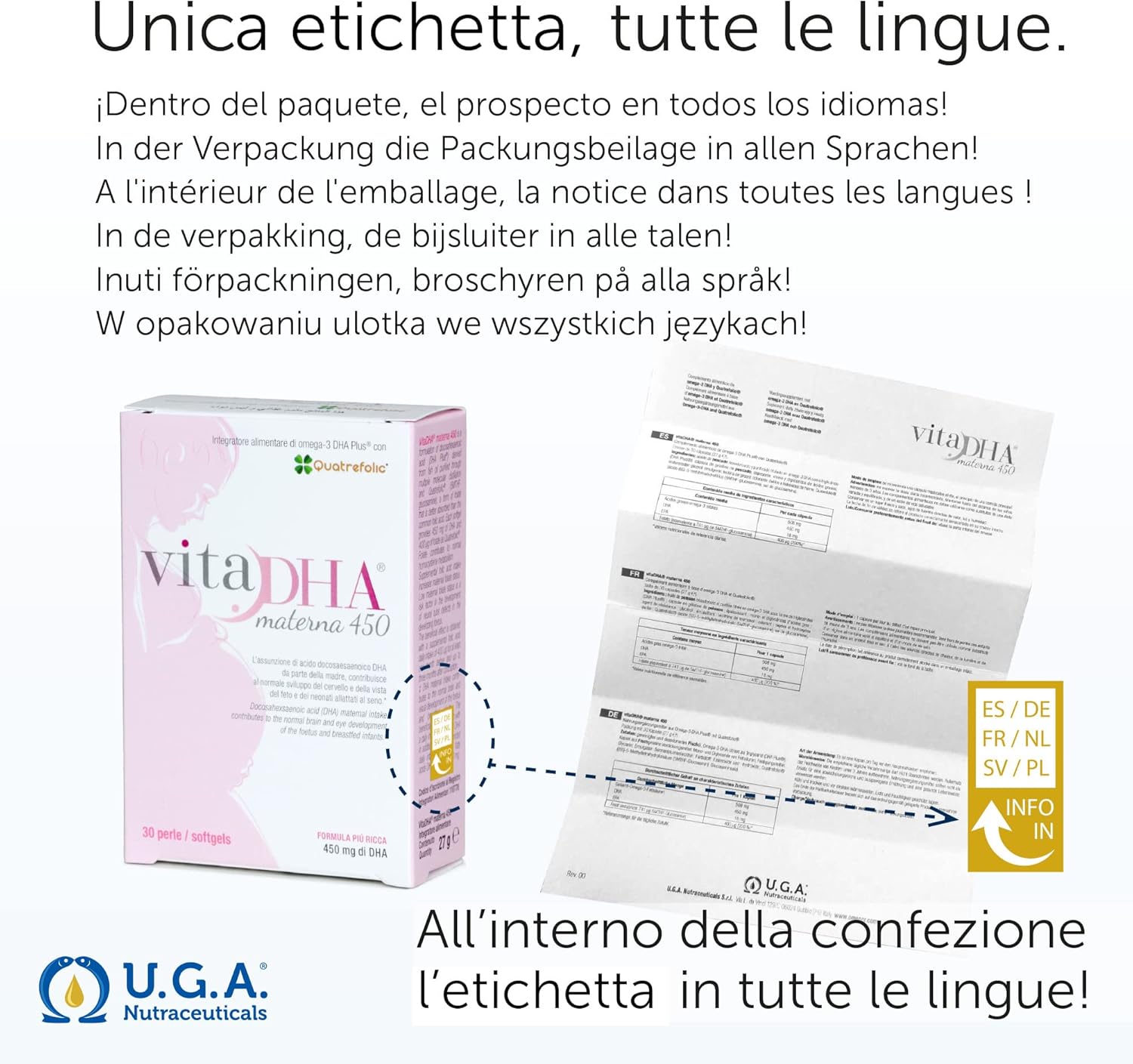 OMEGOR VitaDHA® Materna Softgels - 30ct | 450mg Omega 3 DHA for Pregnancy & Breastfeeding | Quatrefolic® Methylfolate: 3X More Bioavailable Than Folic Acid