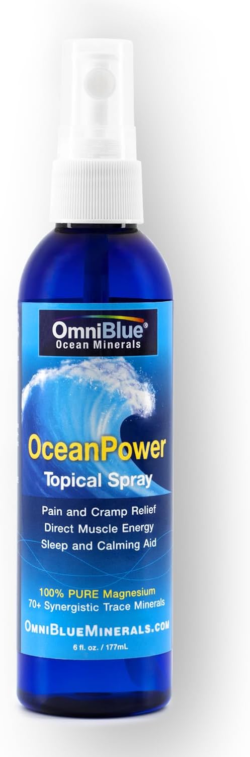 OmniBlue Electrolyte Hydration Powder & OceanPower Topical Spray - Sugar-Free, Carb-Free Mineral Replenishment