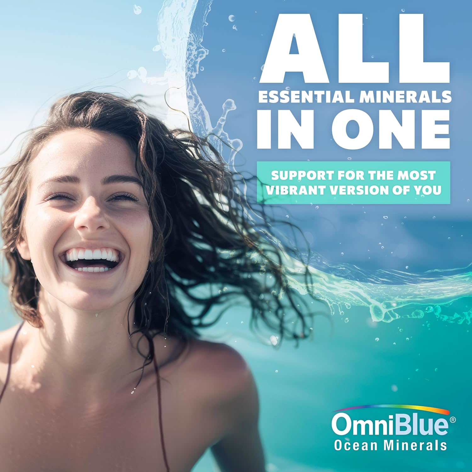 OmniBlue Electrolyte Hydration Powder & OceanPower Topical Spray - Sugar-Free, Carb-Free Mineral Replenishment