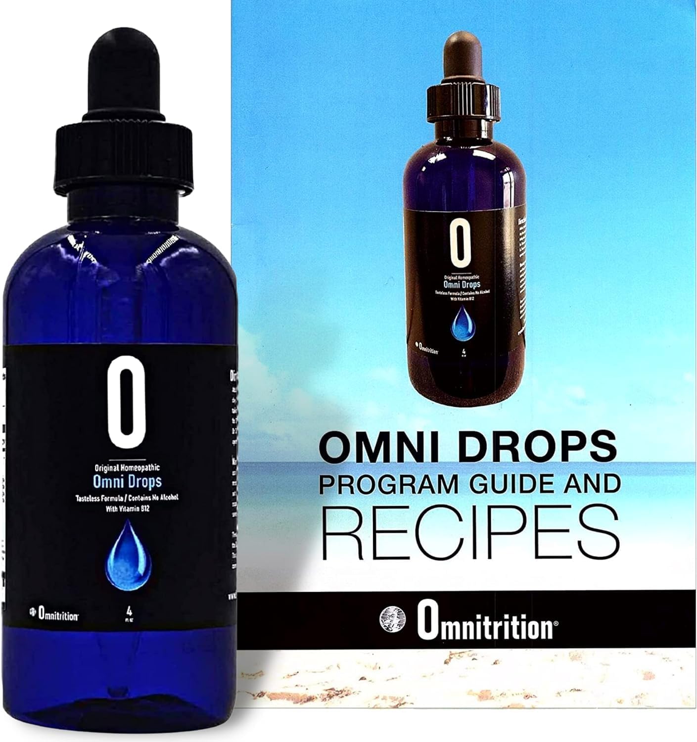 Omnitrition Omni Drops Diet Drops with Vitamin B12 - 4 oz and Program Guide for Effective Weight Loss