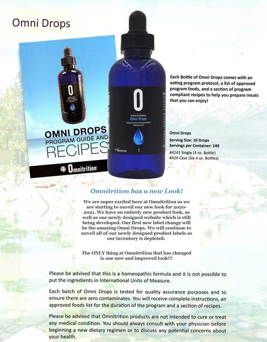 Omnitrition Omni Drops Diet Drops with Vitamin B12 - 4 oz and Program Guide for Effective Weight Loss