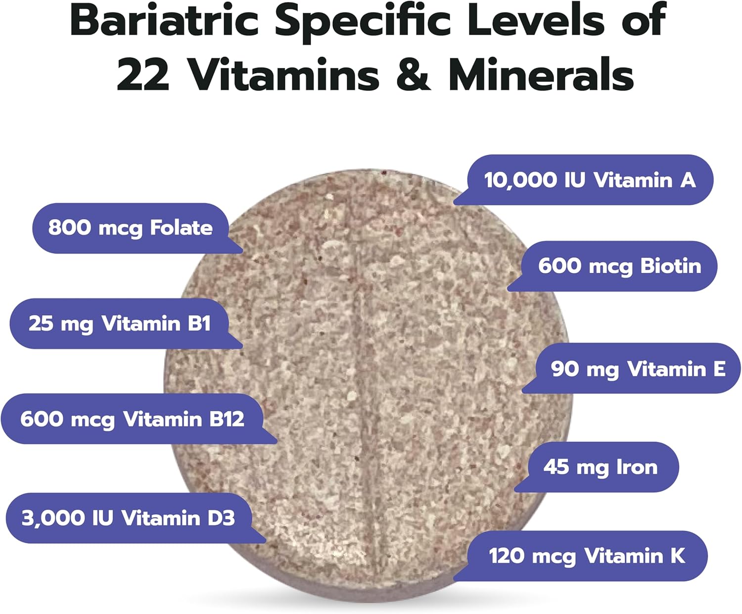 One-a-Day Bariatric Multivitamin and Iron Chewable Supplement by Bari Life