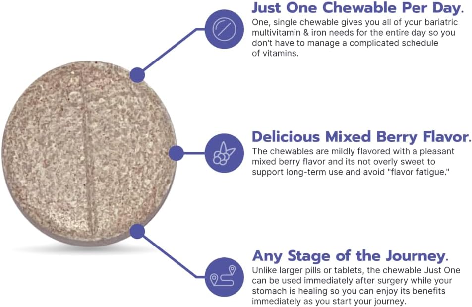 One-a-Day Bariatric Multivitamin and Iron Chewable Supplement by Bari Life
