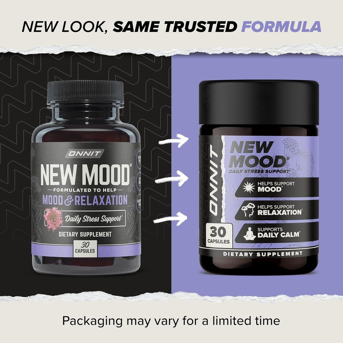 ONNIT New Mood Supplement - Supports Occasional Stress Relief, Sleep, and Mood (30 Count)