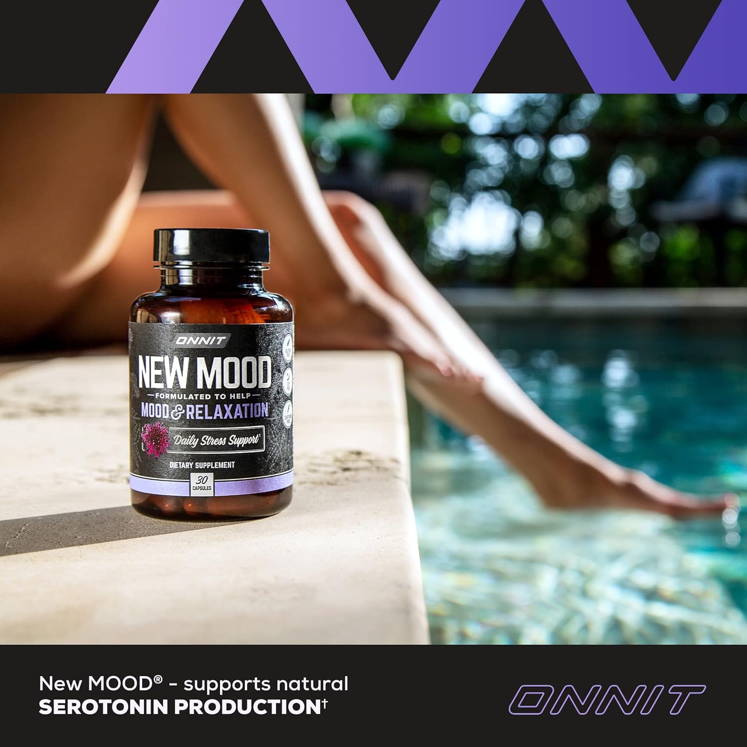 ONNIT New Mood Supplement - Supports Occasional Stress Relief, Sleep, and Mood (30 Count)