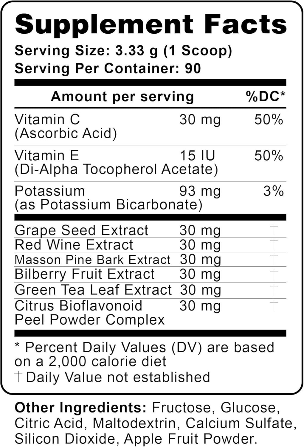 OptiHealth OPCXtra Super Antioxidant Supplement - 1 Bottle