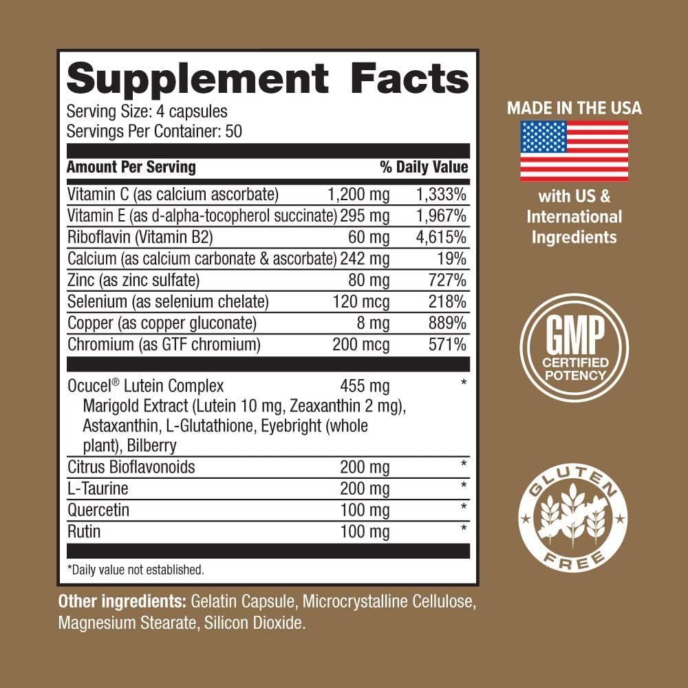 Optim 3 Hi-Health Ocular Nutrition Formula - 200 Capsules, Paul Harvey Eye Vitamin