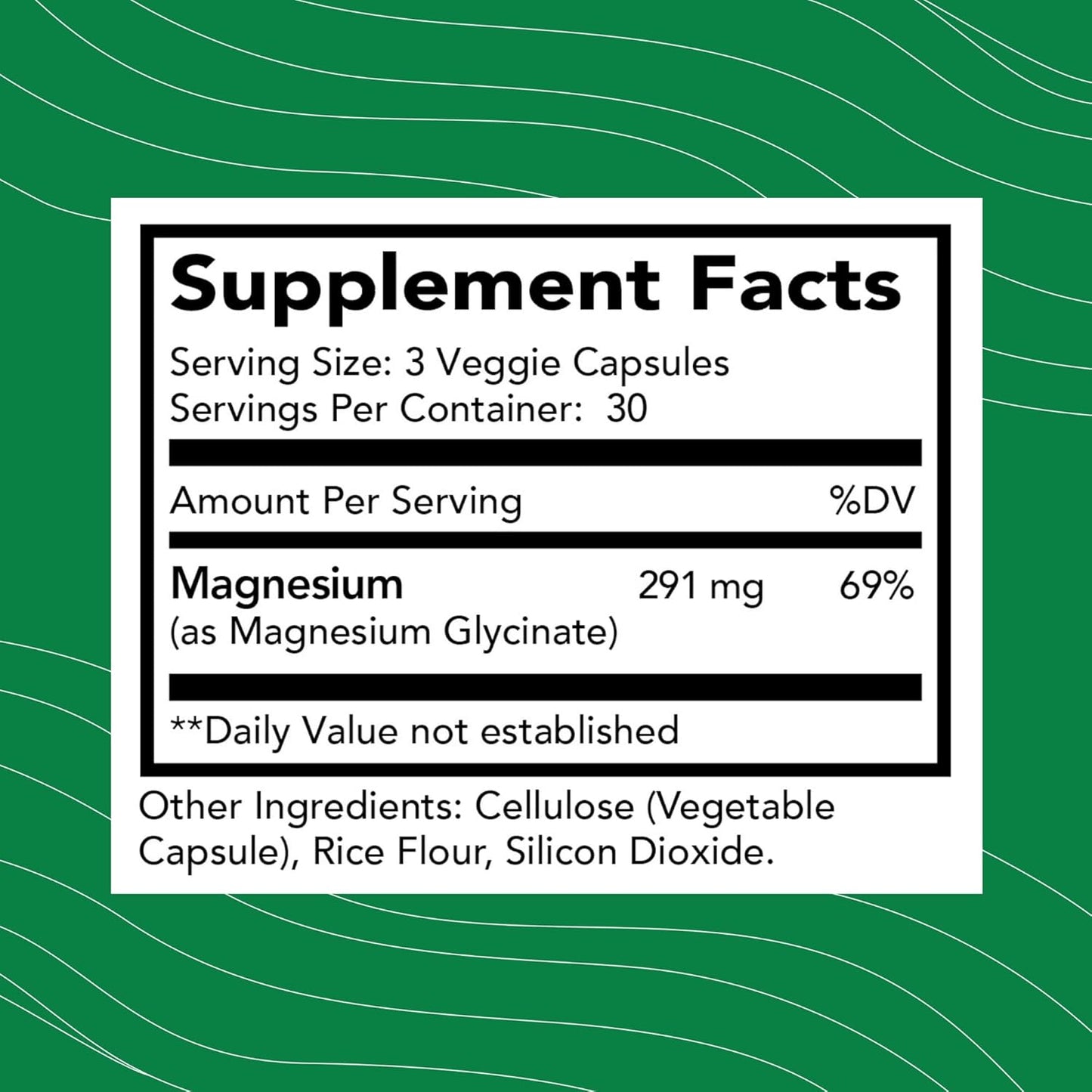 Optimal Health Systems Patented Magnesium Glycinate Capsules for Muscle, Bone, and Heart Health - 291 mg - 90 Count