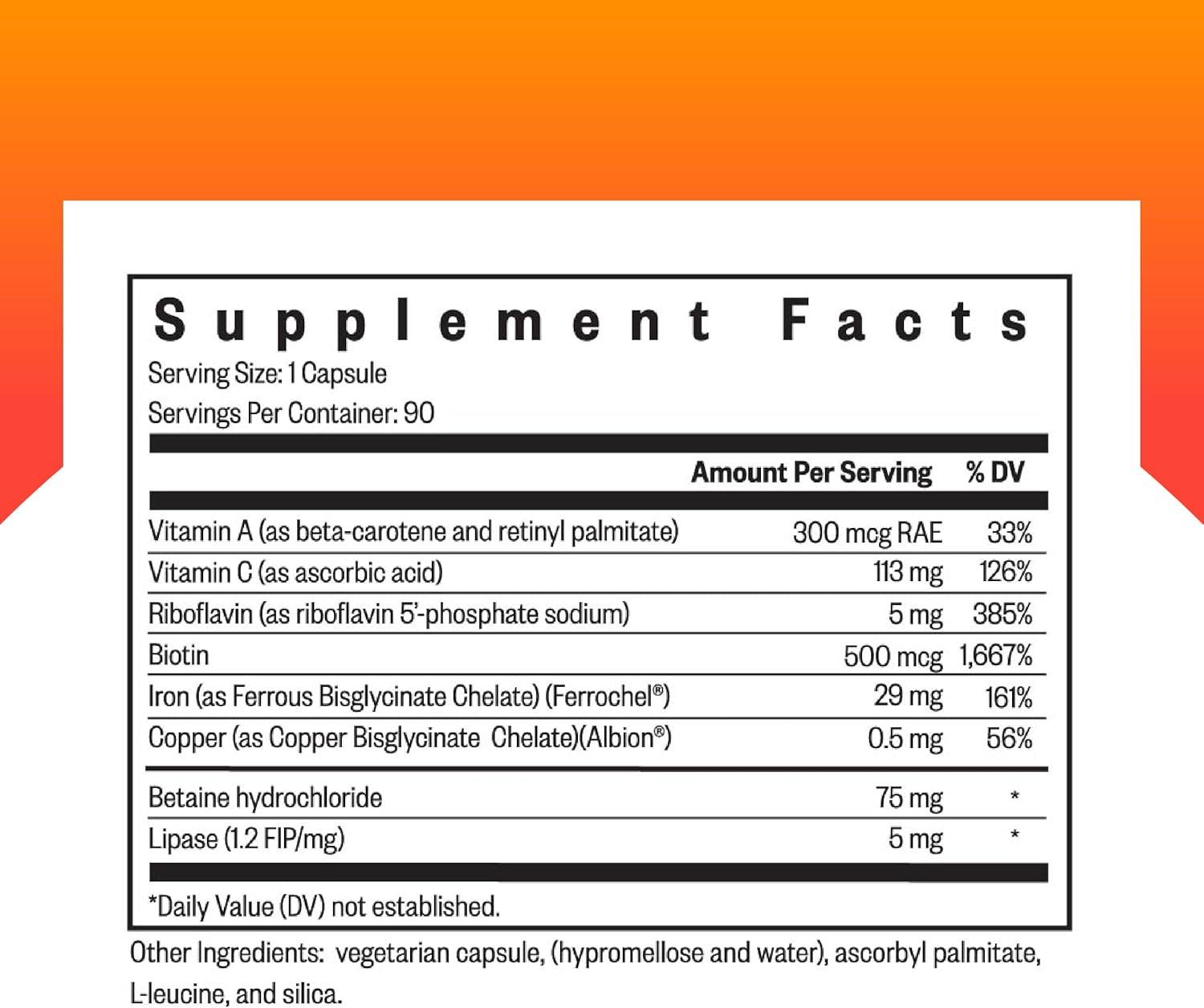 Optimal Iron Supplement with Vitamin C and Riboflavin - Supports Iron Metabolism and Utilization - 90 Capsules