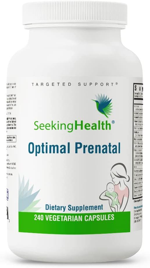 Optimal Prenatal Women’s Vitamin with B12, Methylfolate, Choline, Nutrients for Fertility, Pregnancy & Breastfeeding, 240 Capsules