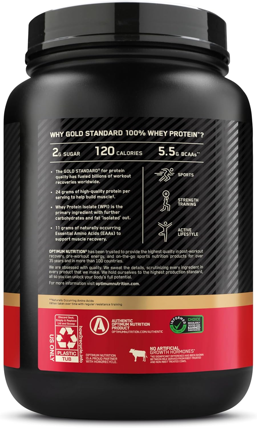 Optimum Nutrition Gold Standard 100% Whey Protein Powder, Extreme Milk Chocolate, 2 lb - Packaging May Vary