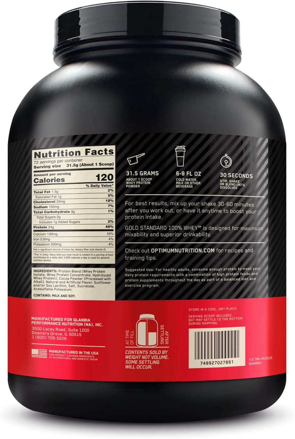 Optimum Nutrition Gold Standard Whey Protein Powder, Rocky Road Flavor, 5lb - Packaging Variations