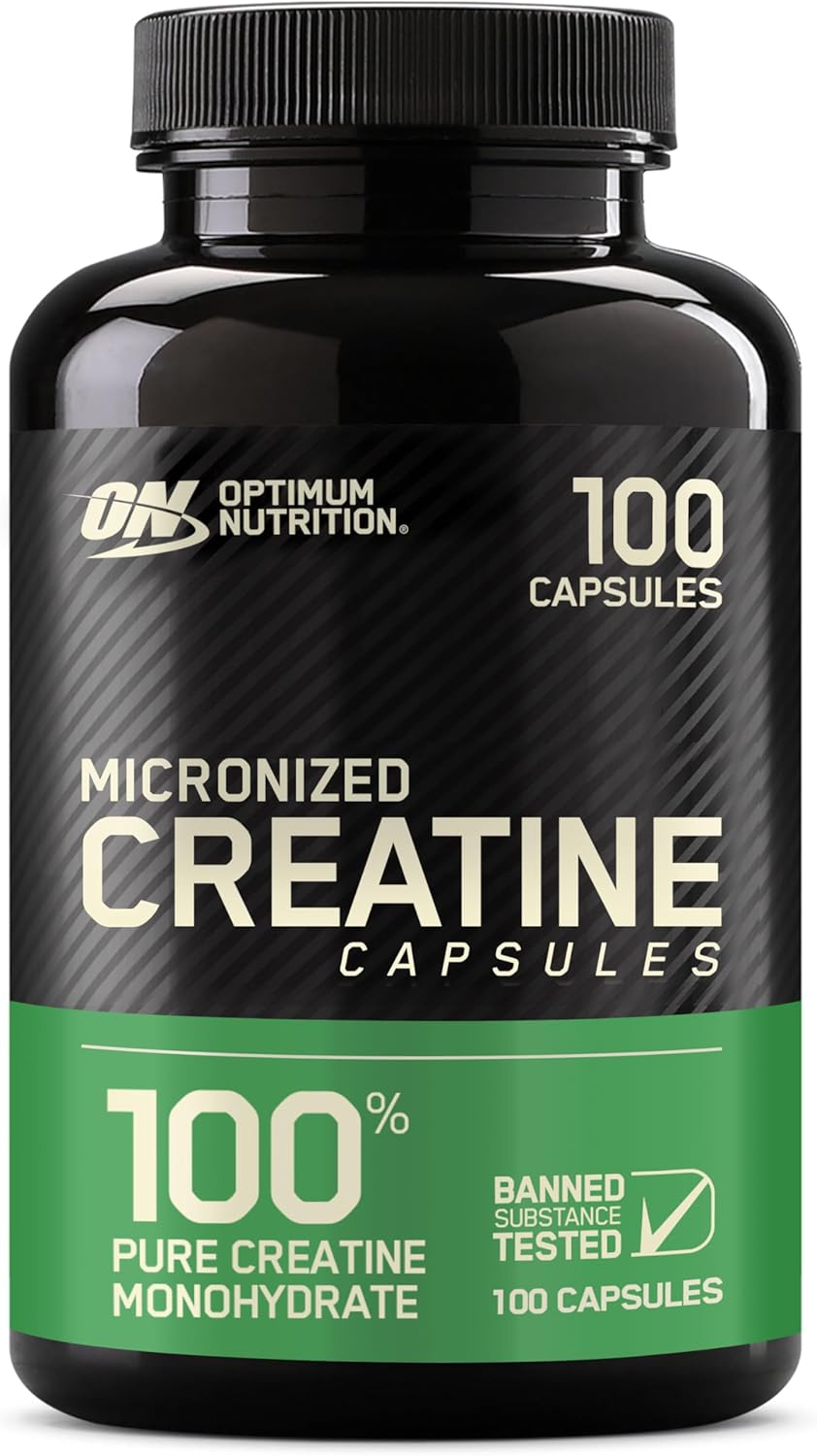 Optimum Nutrition Micronized Creatine Monohydrate Capsules - 2500mg, 100 Capsules - Keto Friendly Formula