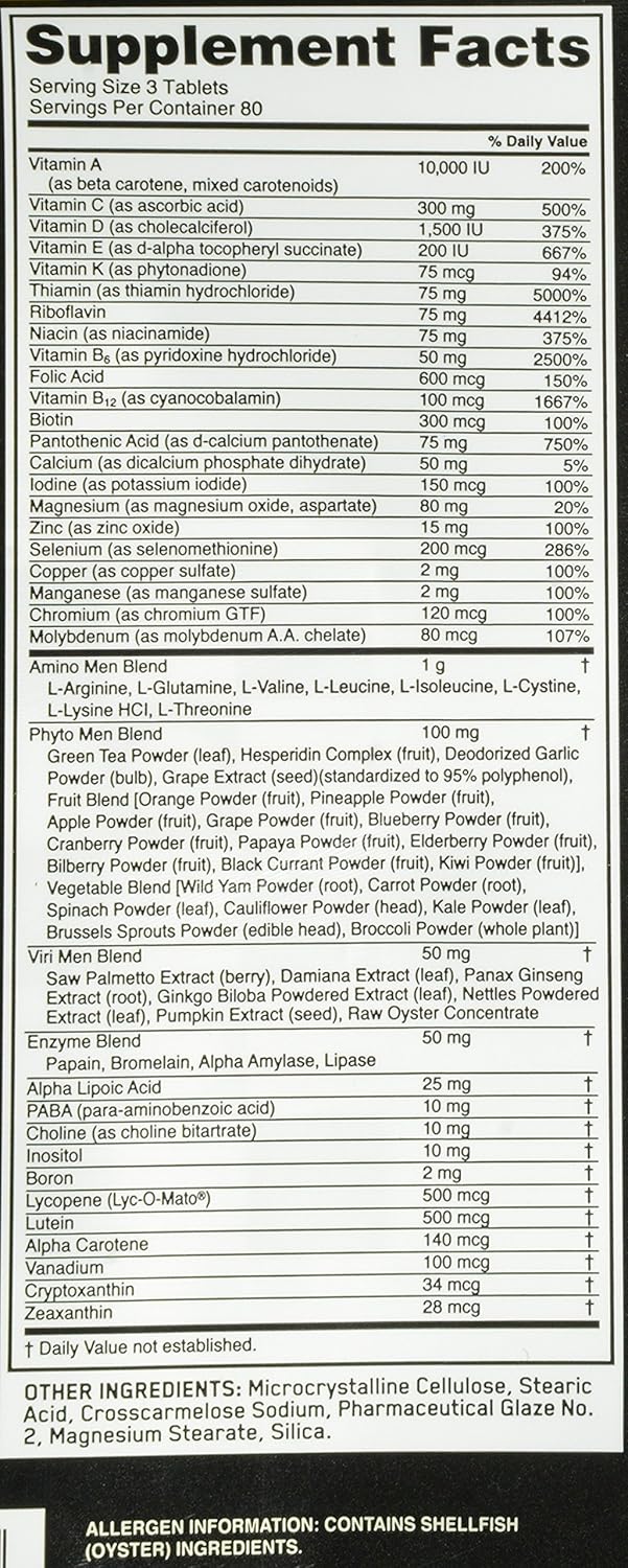 Optimum Nutrition Opti-Men Multivitamin Supplement - 240 Count for Daily Nutrition Support