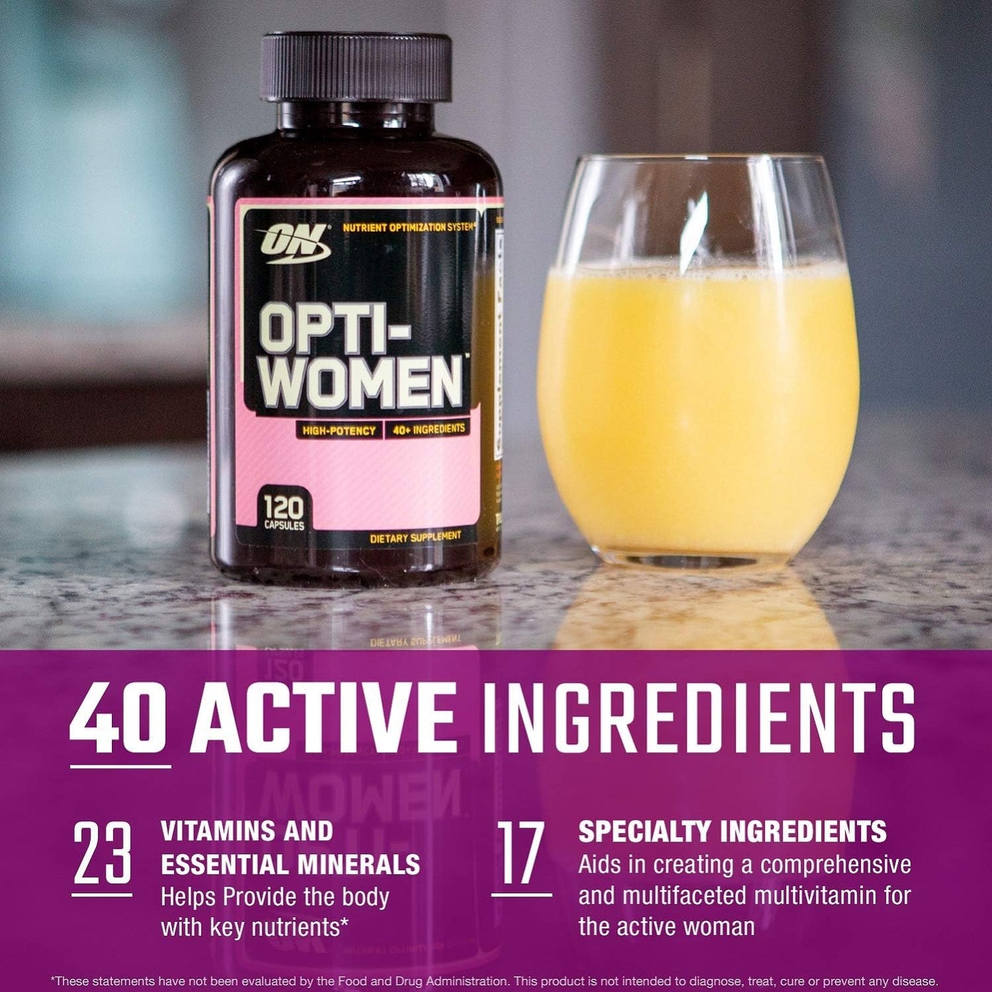 Optimum Nutrition Opti-Women Multi-Vitamin Capsules - 120 Count - Women's Daily Multivitamin Supplement