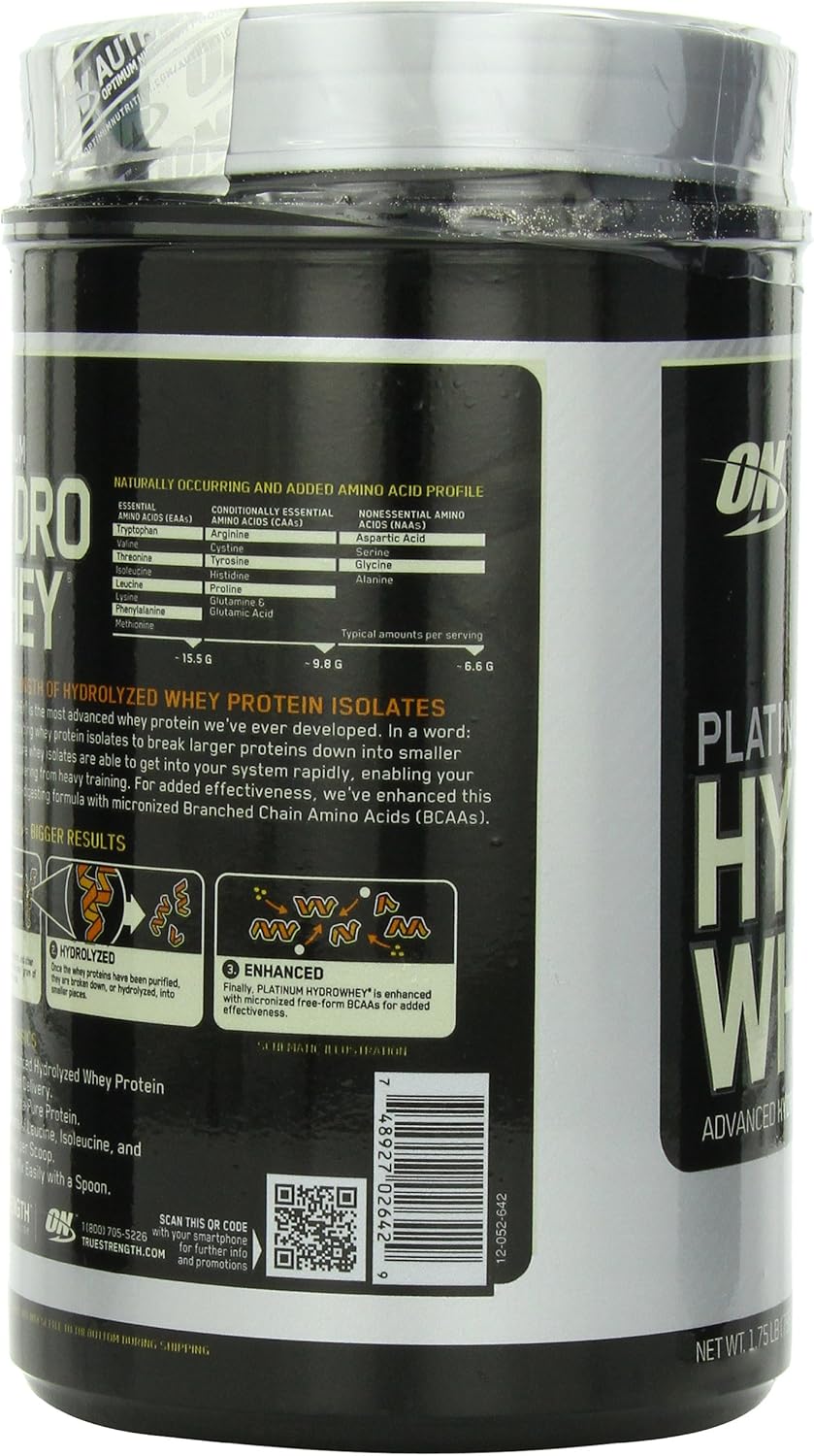 Optimum Nutrition Platinum Hydro Whey Protein Powder, Turbo Chocolate Flavor, 1.75 lbs