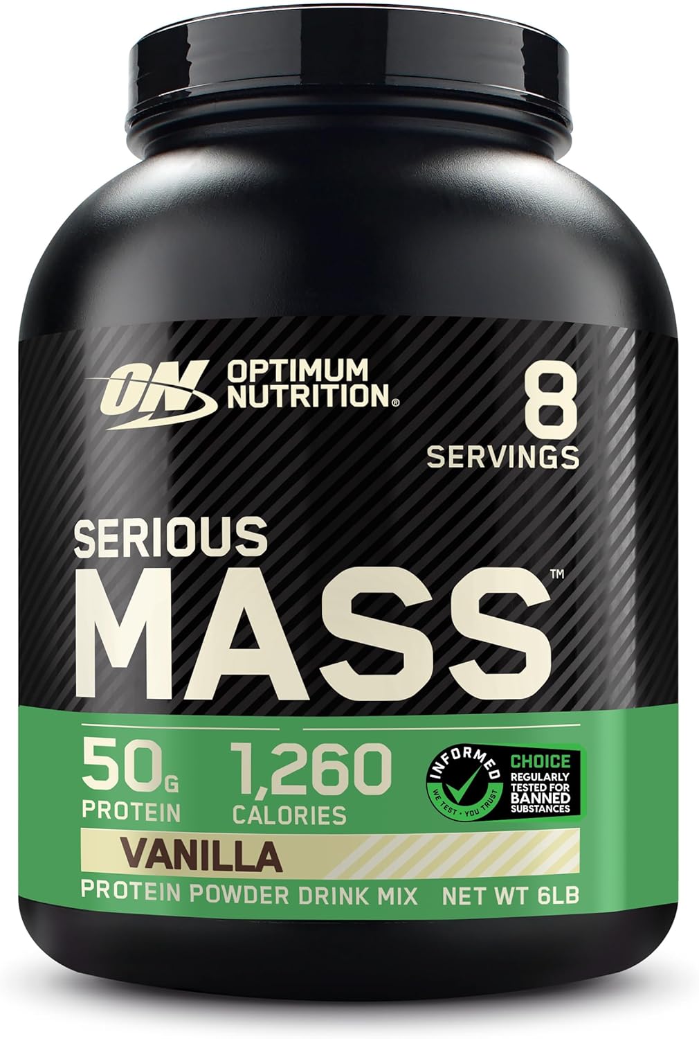 Optimum Nutrition Serious Mass Vanilla Protein Powder with Immune Support - 6 Pound Pack