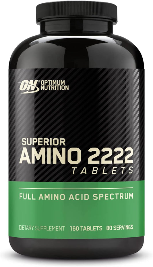 Optimum Nutrition Superior Amino 2222 Tablets - Complete Essential Amino Acids - 160 Count