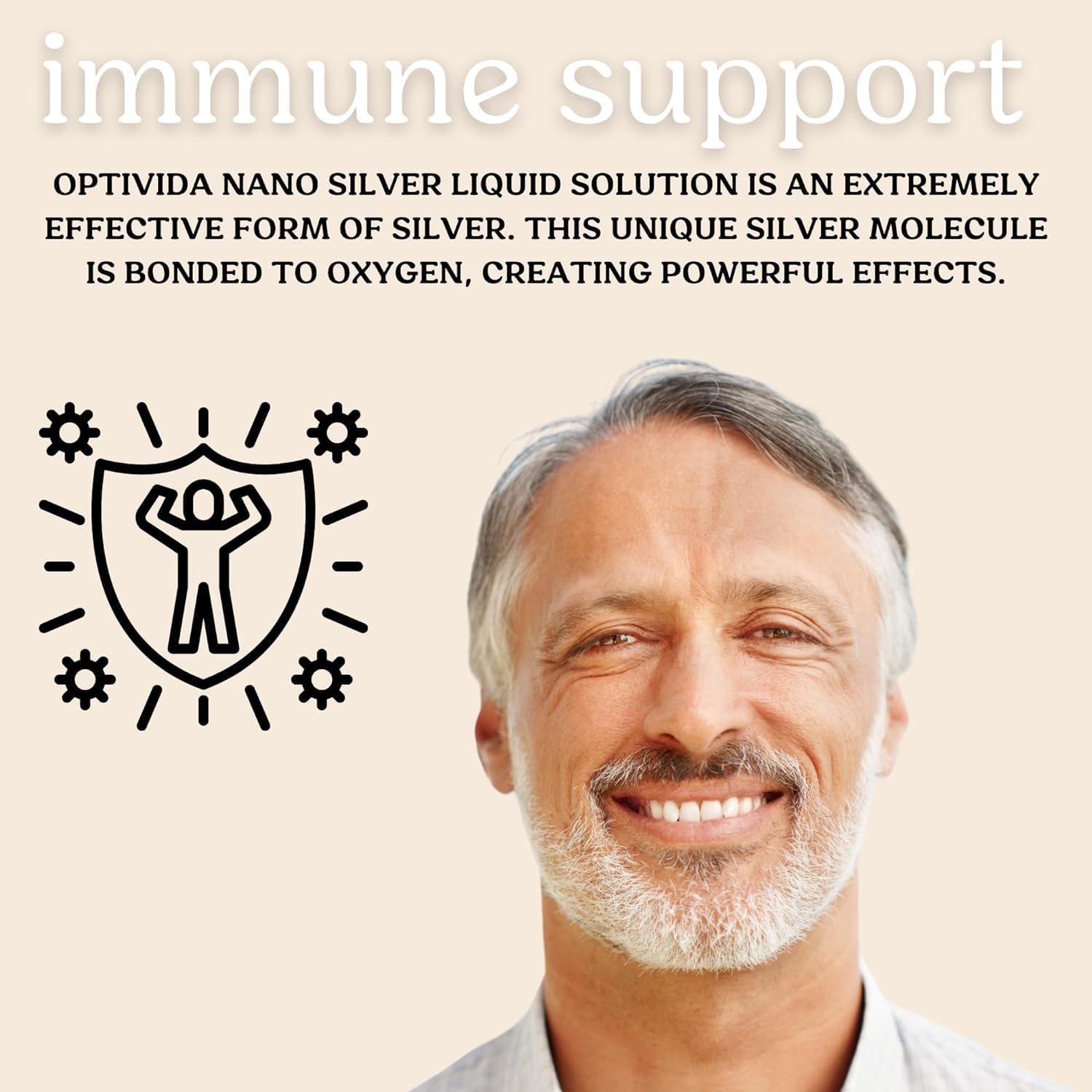 Optivida Health Nano Colloidal Silver Liquid - 1 LB Immune Support Supplement with Silver Hydrosol - Liquid for Immune System Support - 10 PPM Silver Colloidal Liquid
