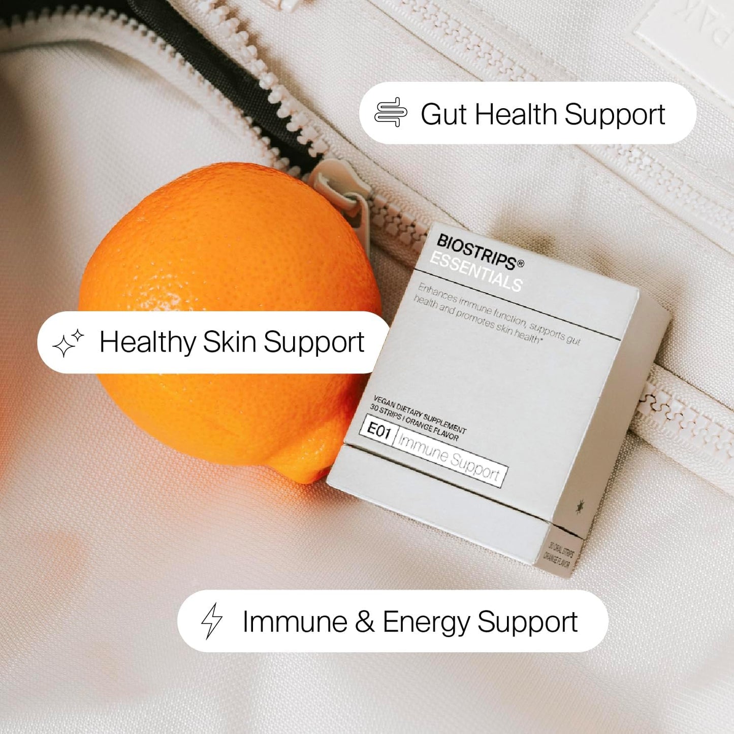 Oral Supplement Strips for Immune Support with Vitamin C, Vitamin D, Zinc, and Elderberry - 30 ct