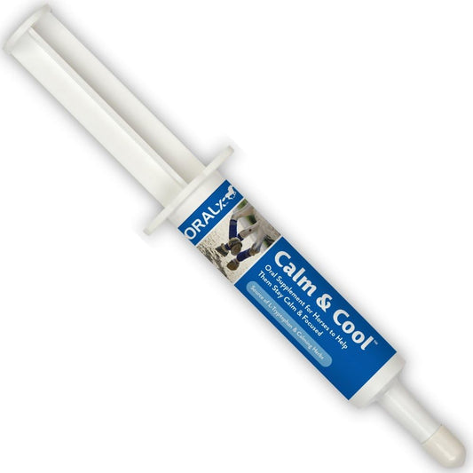 Oralx Calm and Cool Horse Calming Paste with L-Tryptophan & Herbal Extracts, Maintain Composure During Events, Easy-Dose Syringe - Made in USA