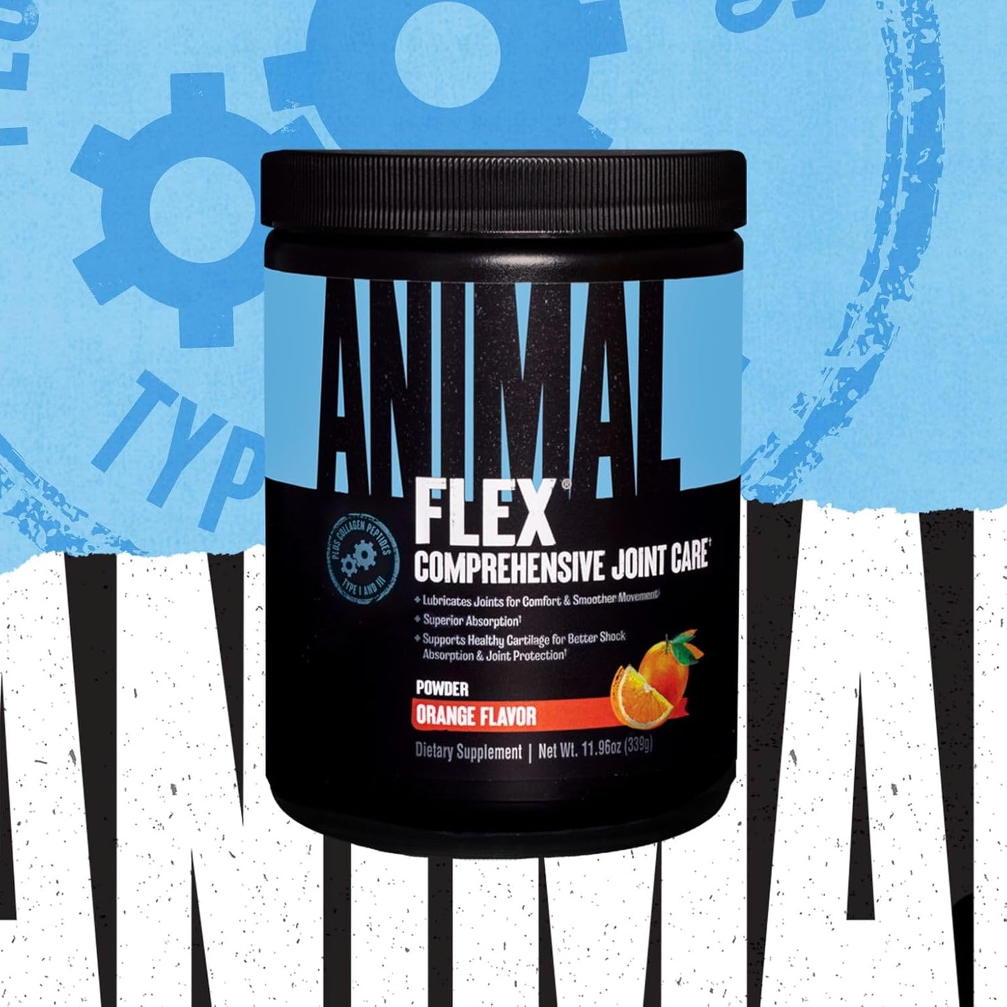 Orange Flavored Animal Flex Powder - Joint Support Supplement with Turmeric, Glucosamine, Chondroitin, MSM, Collagen, and Boswellia, 30 Scoops for Pain Relief and Muscle Repair