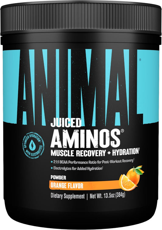Orange Flavored Animal Juiced Amino Acids BCAA Powder with Electrolytes - Enhance Recovery and Performance with EAA Matrix, Sea Salt, and Hydration - 30 Servings