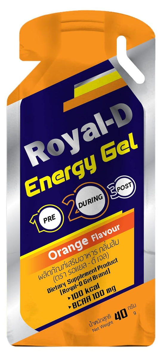 Orange Flavored Royal-D Energy Gels - 1.4 Oz Packets, 20 Count - Running and Cycling Energy Gel for Runners
