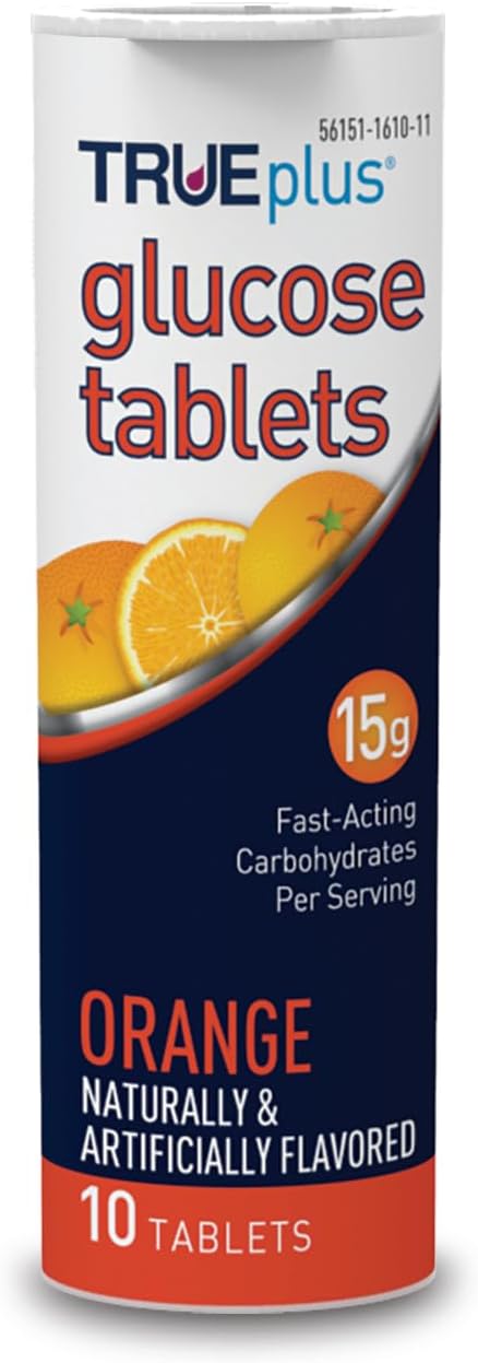 Orange Flavored TRUEplus Glucose Tablets - 6 Tubes of 10 Tablets