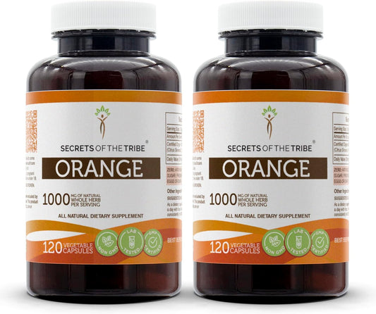 Orange Peel Capsules - 1000mg, 240 Capsules (2 Pack) - Secrets of the Tribe