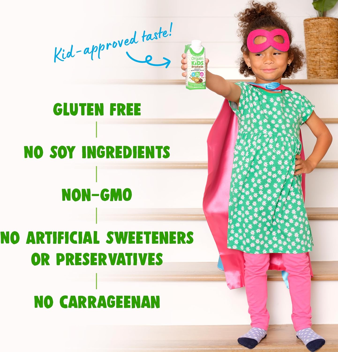 Orgain Organic Kids Chocolate Protein Shake, Healthy Snacks with Dairy Protein, Fiber, Vitamins & Minerals, Soy-Free, Gluten-Free, Non-GMO - 8.25 Fl Oz (Pack of 12)