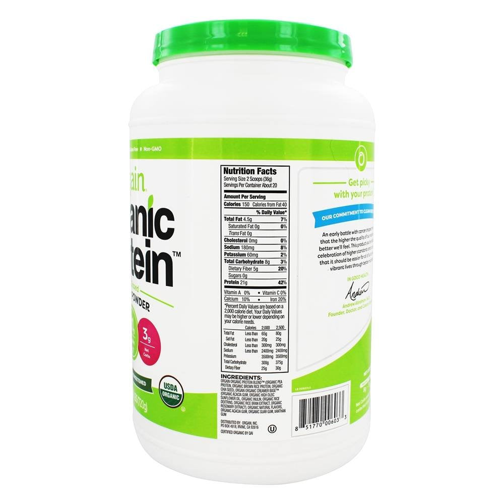Orgain Organic Plant-Based Protein and Superfoods Greens Powder Bundle - 1.59lb Protein + 0.62lb Greens