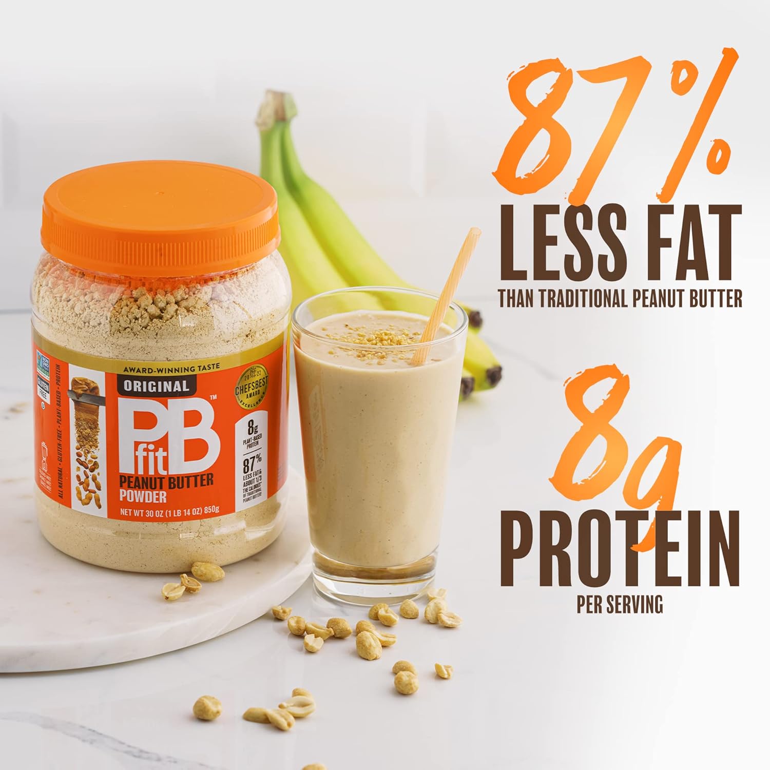 Orgain Organic Vegan Chocolate Fudge Protein Powder + PBfit Original Bundle, 2 lbs + 30 oz
