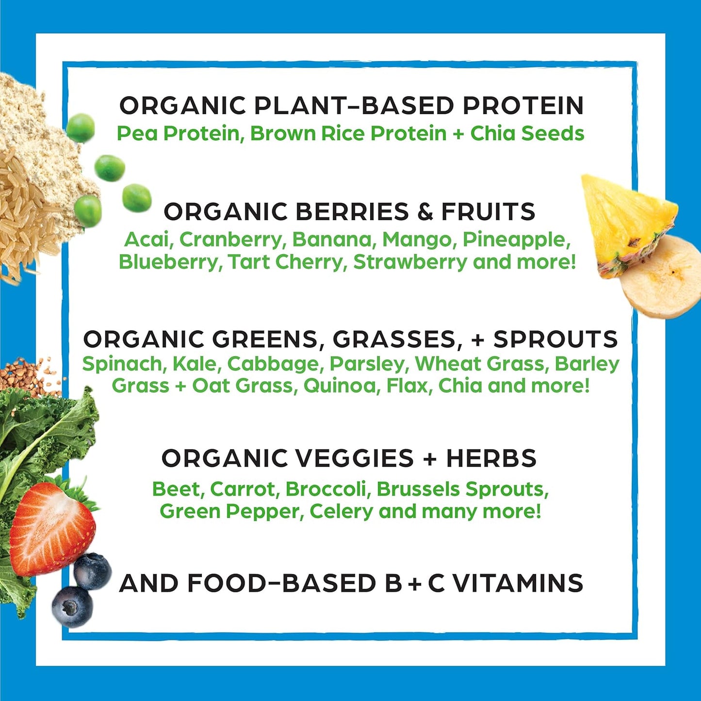Orgain Vanilla Bean Organic Vegan Protein Powder with Superfoods - Gluten Free Plant Based Protein Blend