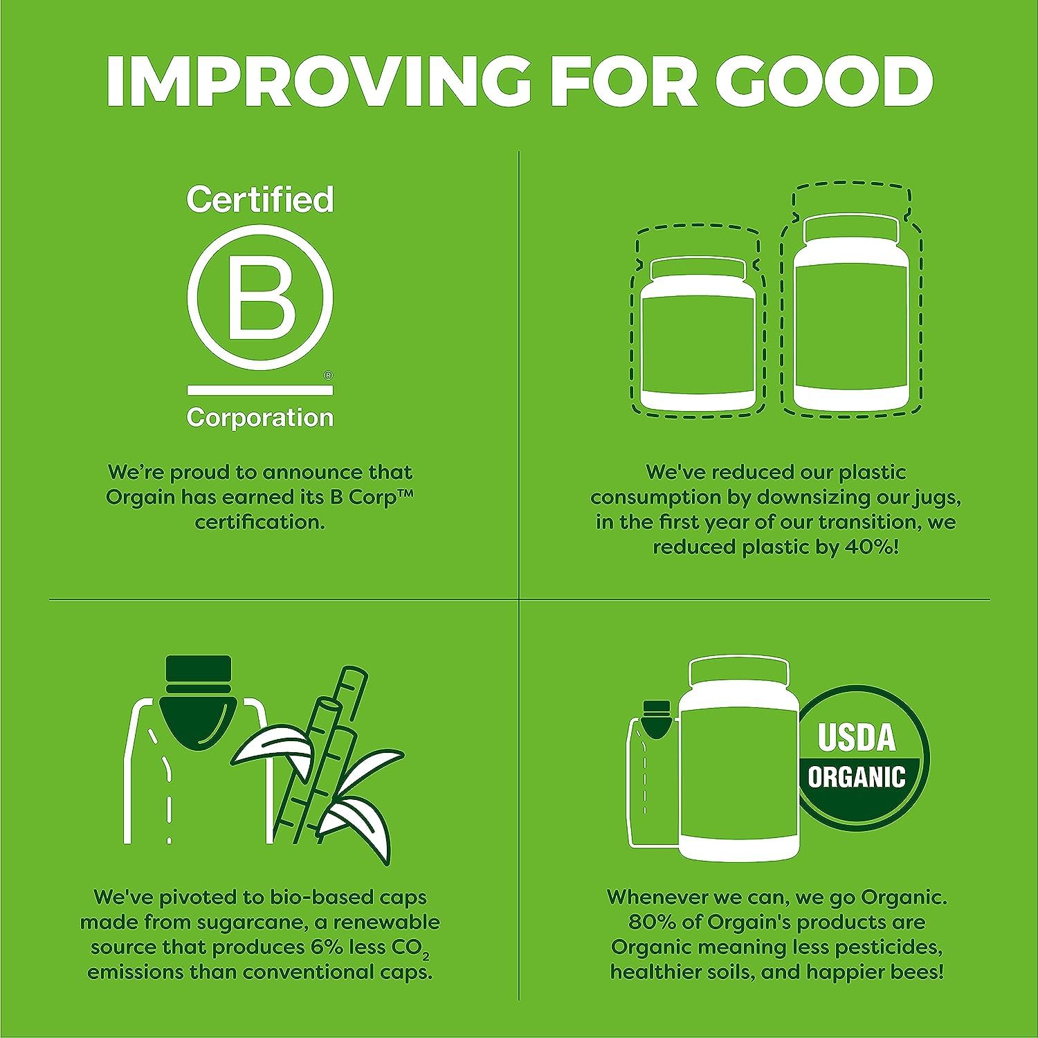 Orgain Vanilla Bean Organic Vegan Protein Powder with Superfoods - Gluten Free Plant Based Protein Blend