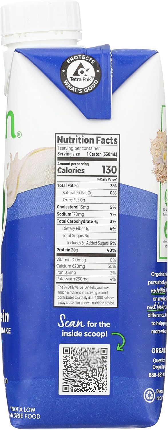 Orgain Vanilla Bean Whey Protein Shake - 11 oz Bottle