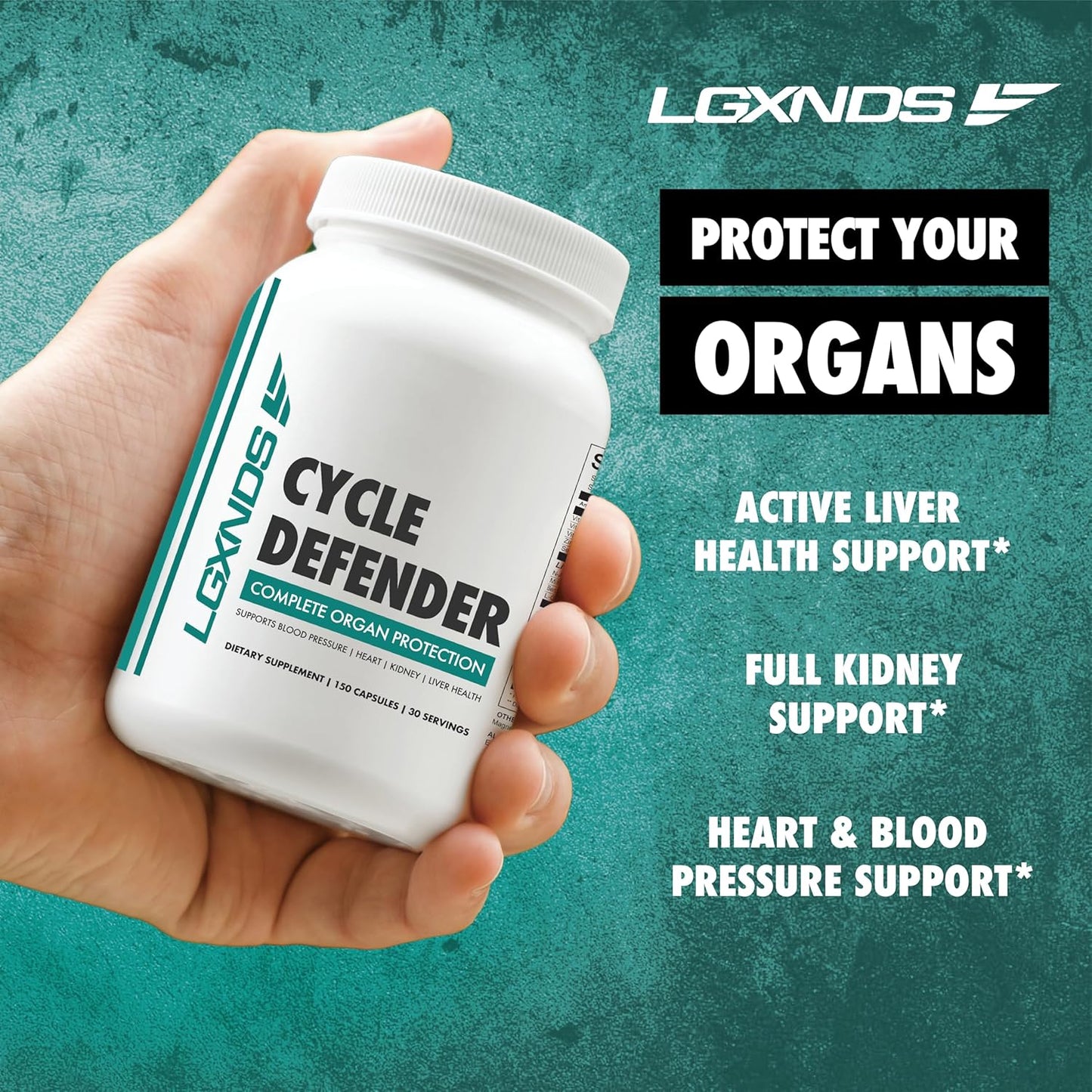 Organ Protection Supplement for Heart, Kidney, Liver Health & Blood Pressure - 150 Capsules