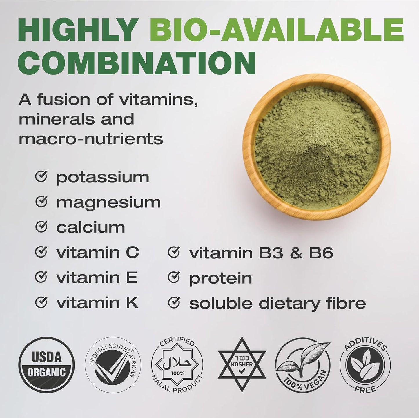 Organic 100% Baobab and Moringa Powder Superblend 300g | From South Africa | Supports Gut Health & Digestion | USDA Certified