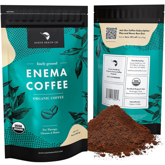 Organic 419° Roasted Enema Coffee Grounds for Cleanse and Detox - 1 lb Bag, Made in USA by Aussie Health Co