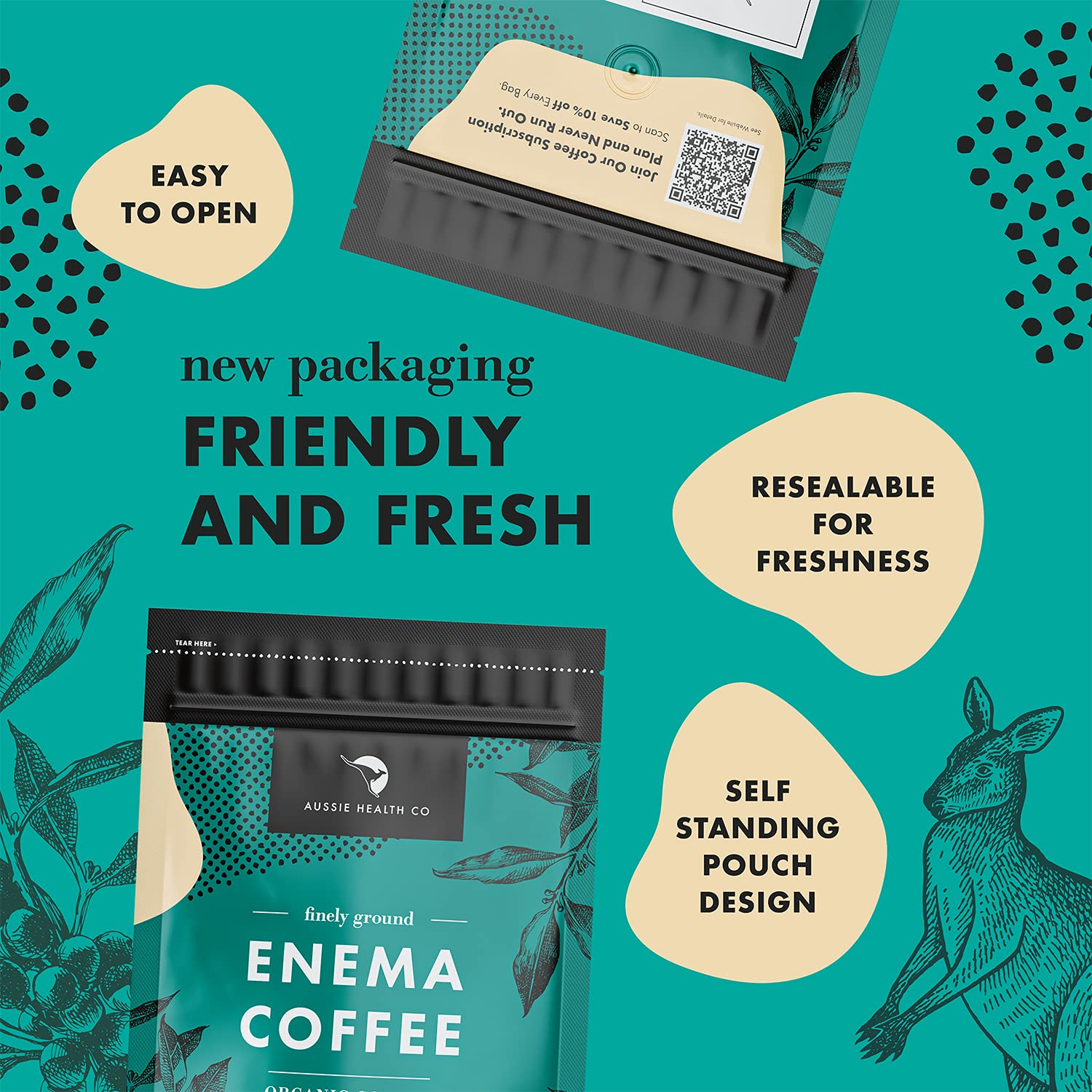 Organic 419° Roasted Enema Coffee Grounds for Cleanse and Detox - 1 lb Bag, Made in USA by Aussie Health Co