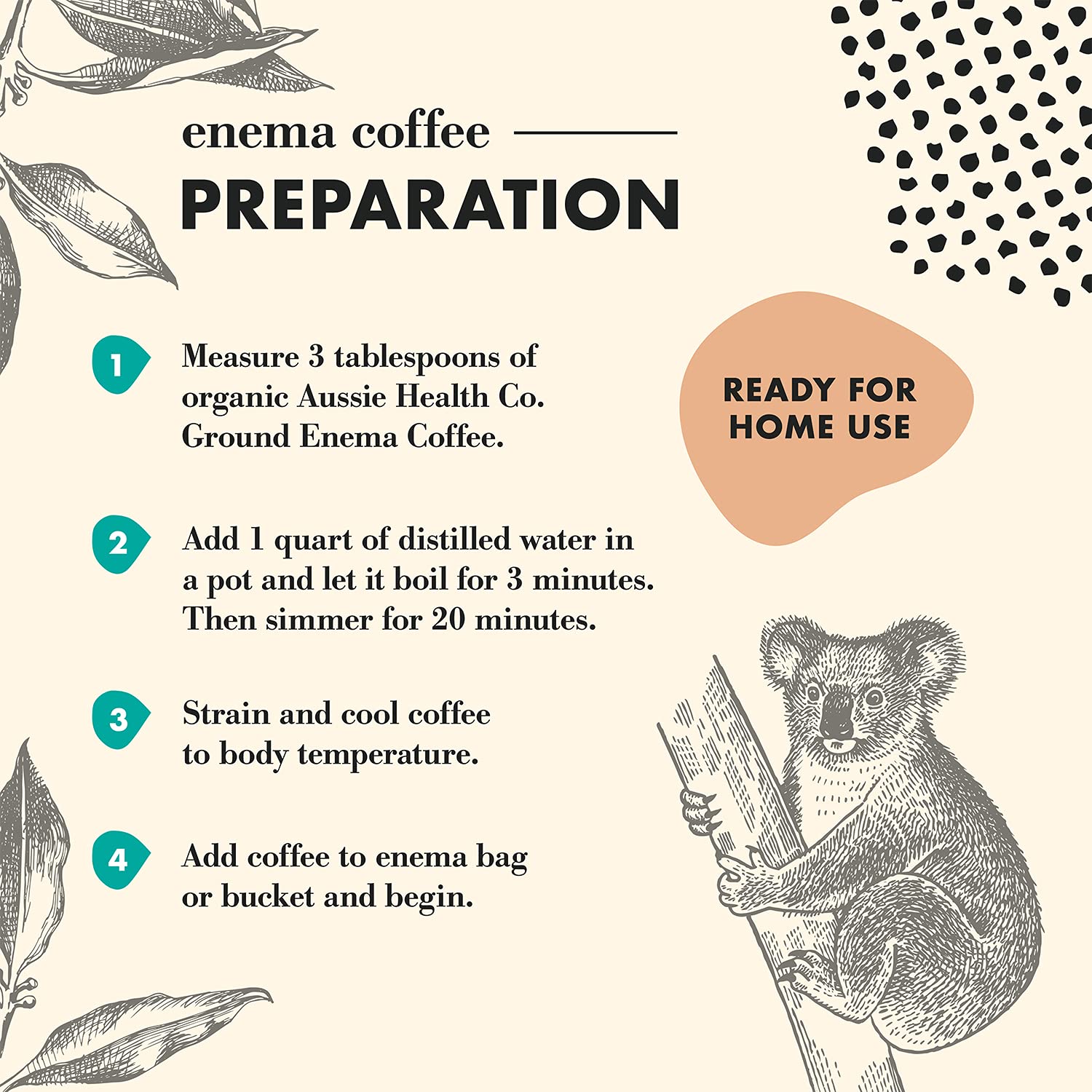 Organic 419° Roasted Enema Coffee Grounds for Cleanse and Detox - 1 lb Bag, Made in USA by Aussie Health Co