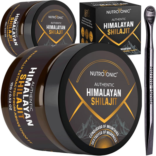 Organic 60-Day Sun-Dried Himalayan SHILAJIT Resin by NutroTonic LLC - Potent Source of Fulvic and Humic Acid - Lab Tested for Safety
